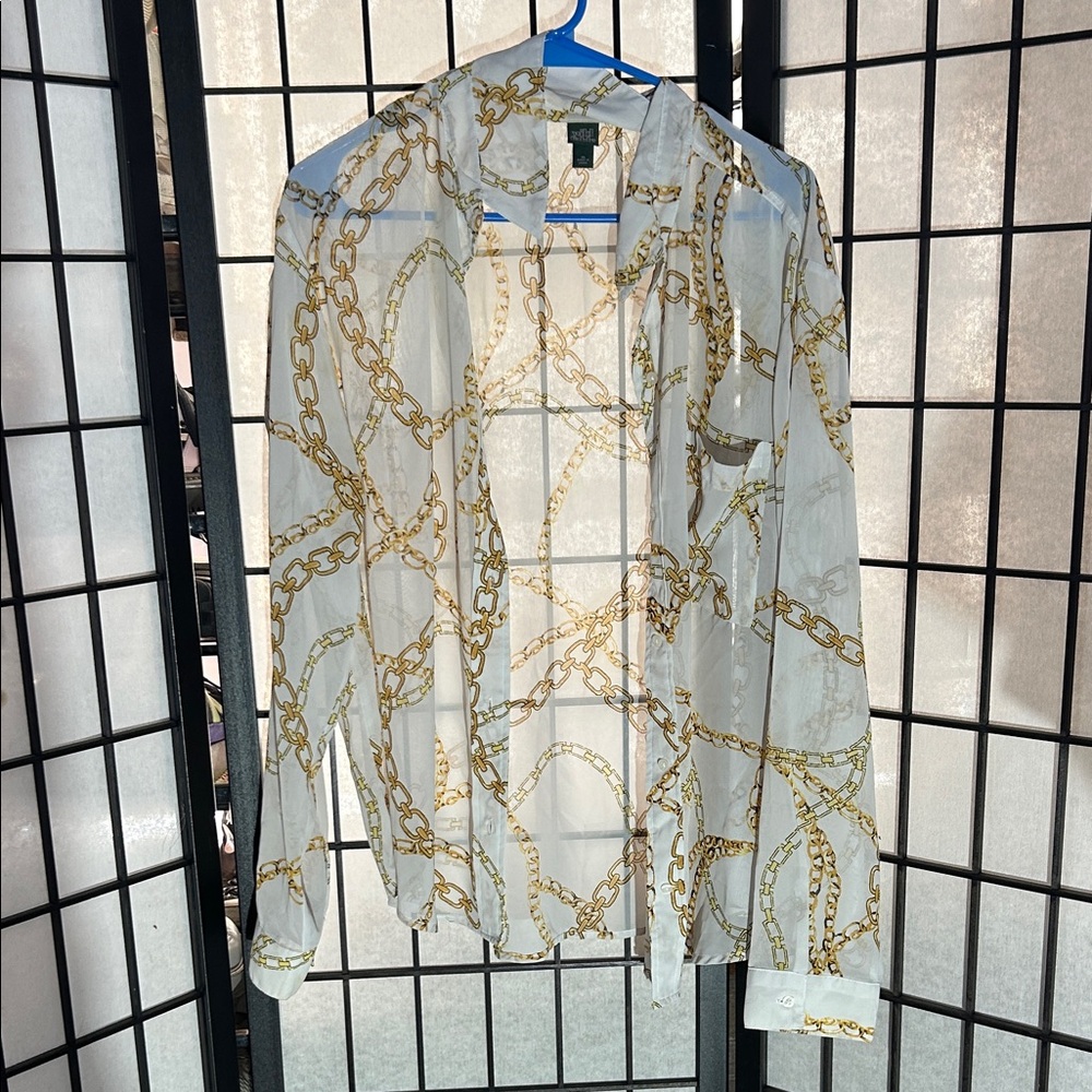 Wild Fable Gold Chain Print Shirt